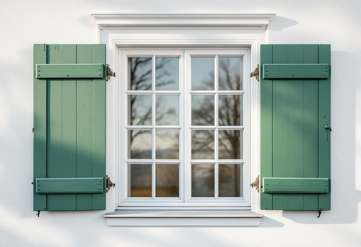 Tätspröjsat fönster på en putsad villa från 1910-talet