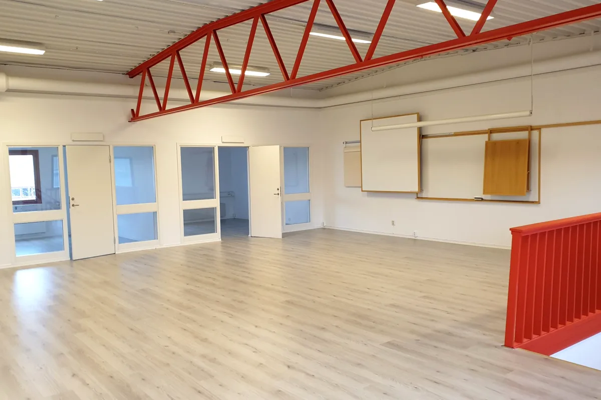 Stor lokal med nylagt ljust golv