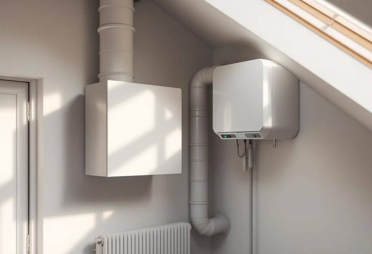 Ventilationsaggregat i ett förråd