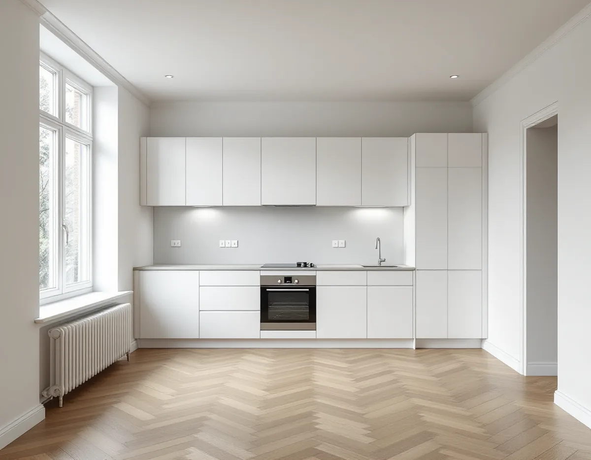 Totalrenoverad lägenhet med nytt kök, inbyggda spotlights och ekparkett